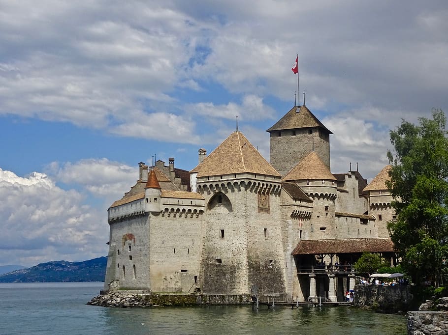 castle, chillon, architecture, travel, medieval, switzerland, HD wallpaper