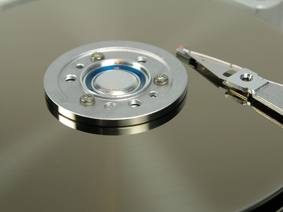 Stainless Steel Hard Disc Drive Interior, equipment, focus, metal, HD wallpaper