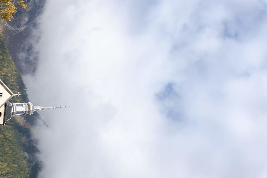 fog, cloud, church, nature, hike, winter, mountain, cloud - sky HD wallpaper