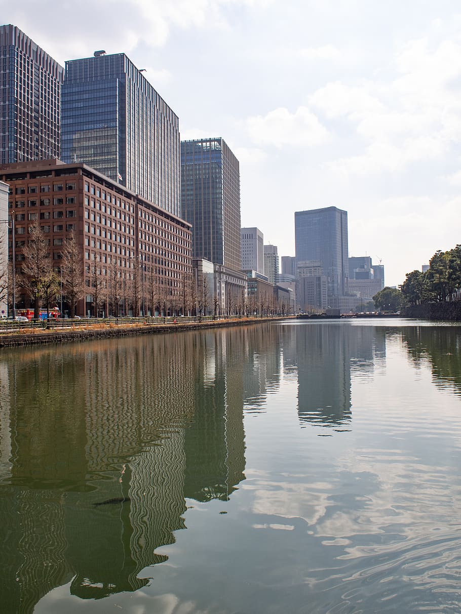 building, river, reflection, architecture, water, cityscape HD wallpaper