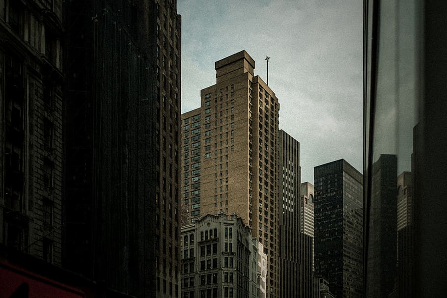 brown concrete building, usa, big city, skyline, skyscraper, architecture HD wallpaper