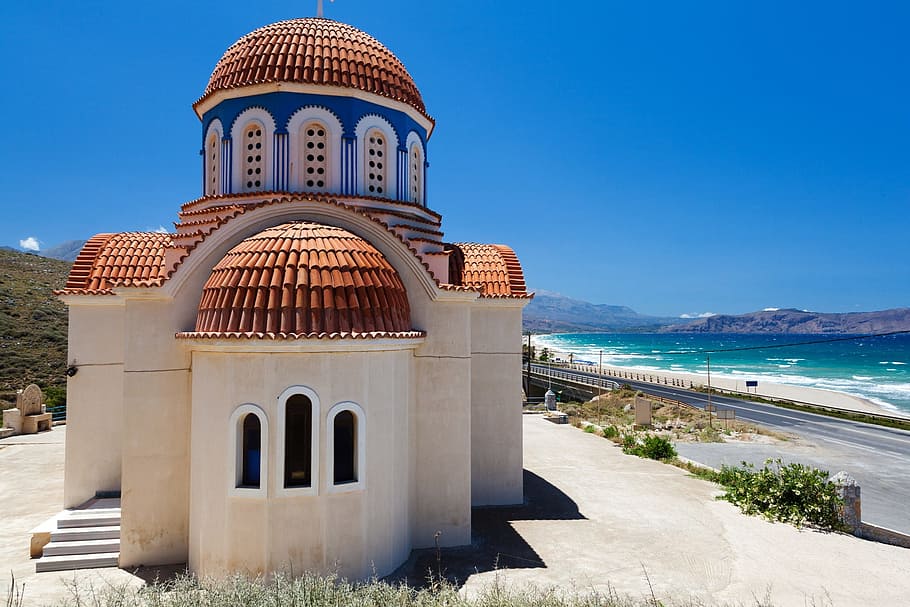 ocean, construction, architecture, orthodox, sea, blue, water HD wallpaper