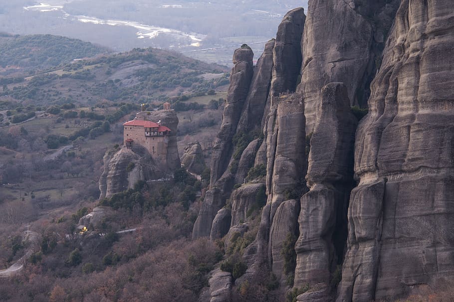 greece, meteora, meditation, monastery, mountain, nature, solitude HD wallpaper
