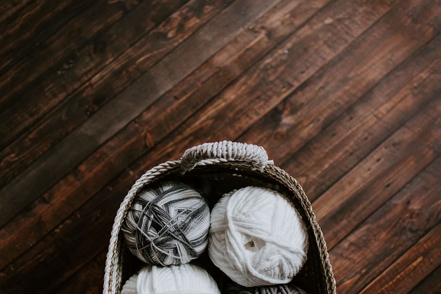 basket of ball yarns, crochet, fiber, wool, cotton, art, craft, HD wallpaper