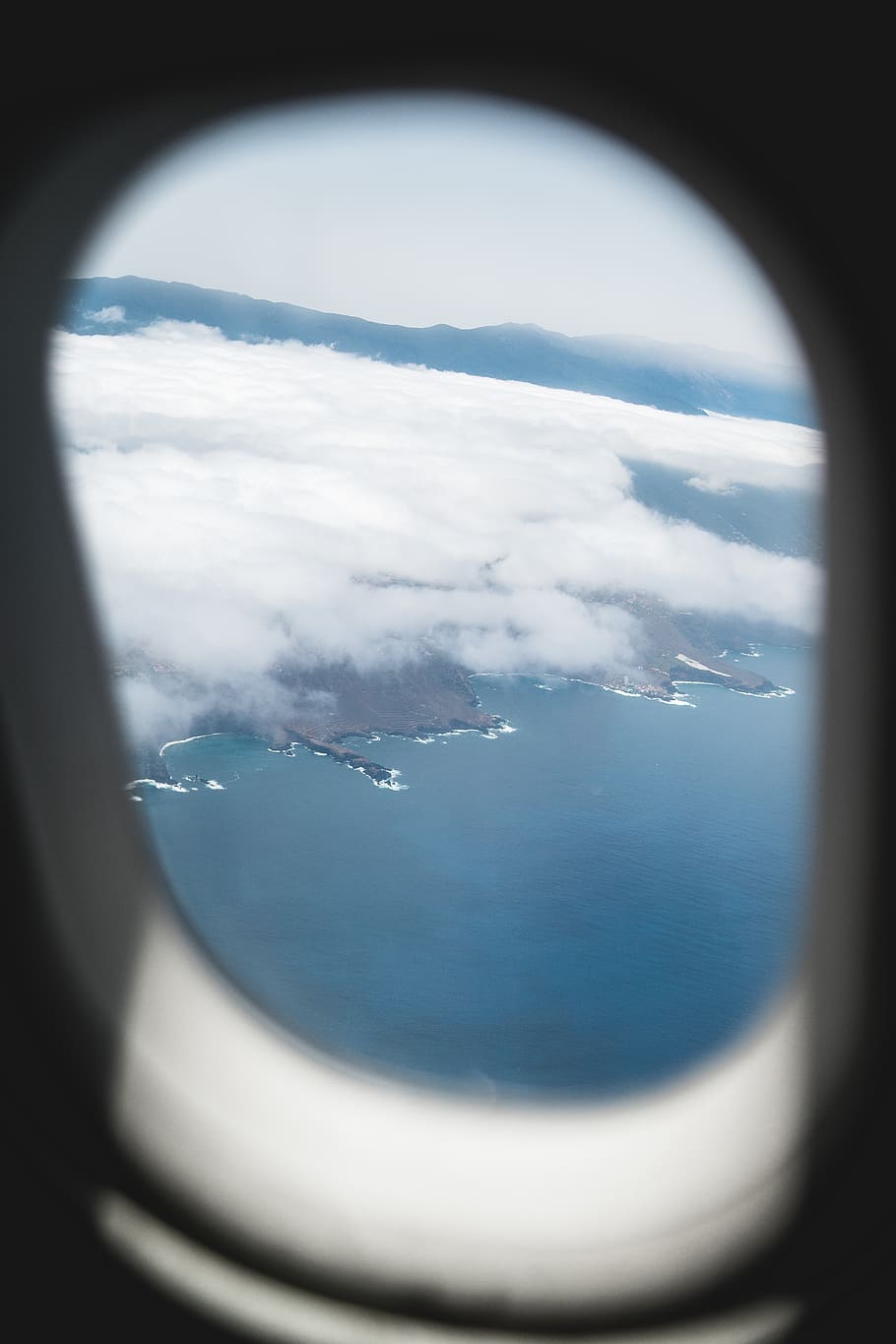 spain, tenerife, clouds, airplane, flying, land, window, dark HD wallpaper