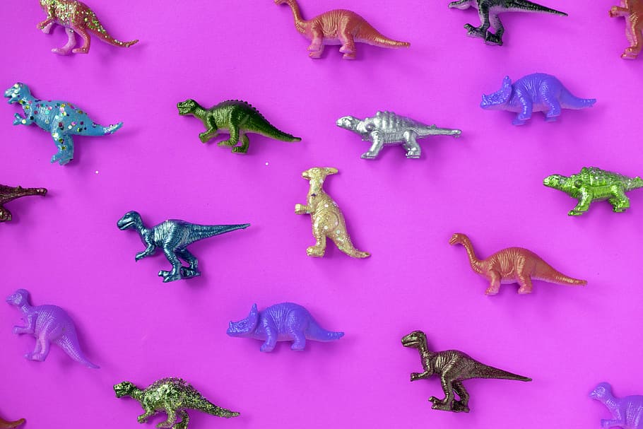 Assorted Dinosaur Toys, assortment, collection, dinosaurs, figurines
