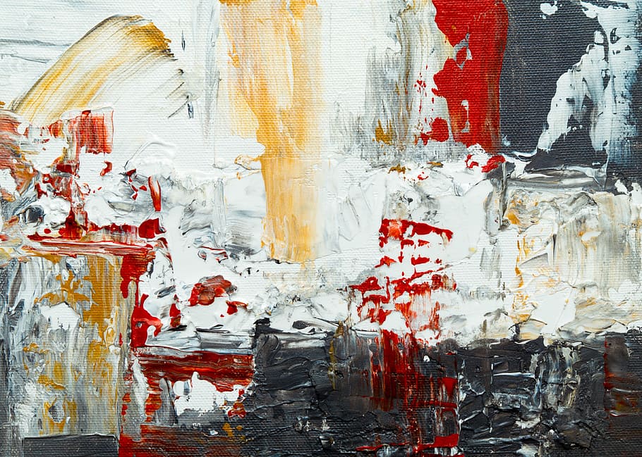 red, yellow, and white painting, background, wallpaper, abstract, HD wallpaper