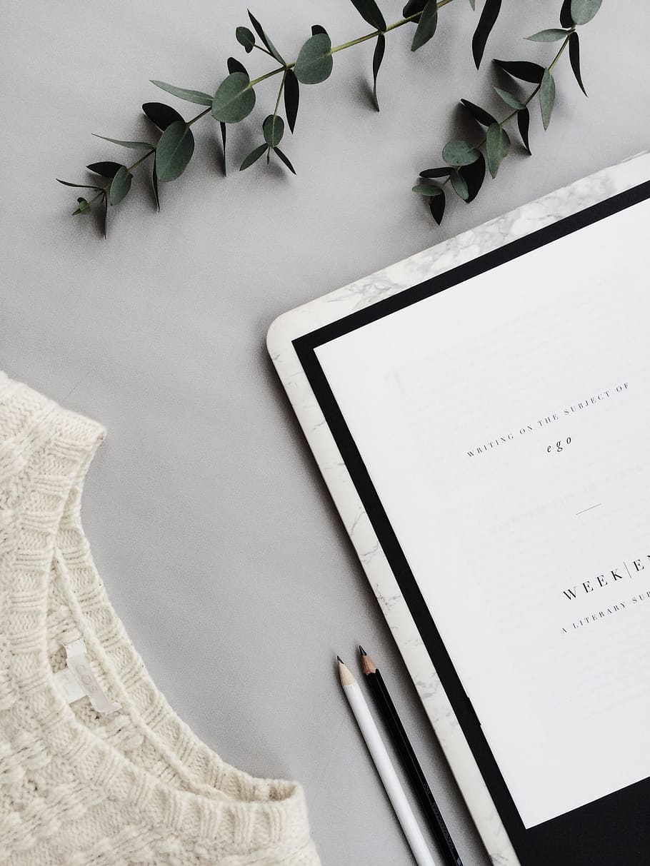 Green Leafed Plant, document, flatlay, indoors, leaves, note HD wallpaper