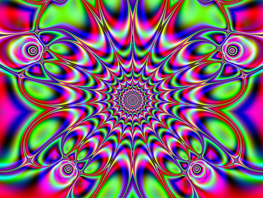 Fractal-based starburst background design, abstract, pattern
