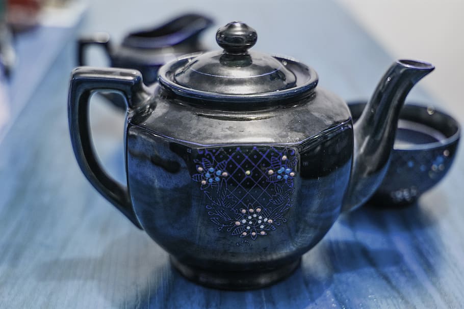 cup, tea, drink, relaxation, vintage, teapot, close-up, household equipment HD wallpaper