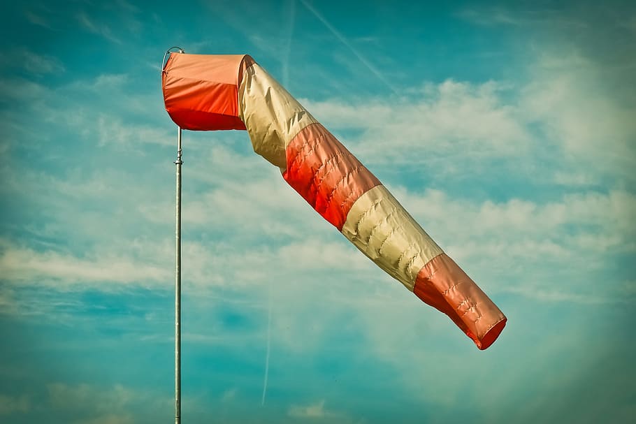 bag, airbag, wind, direction, object, sky, cloud - sky, day, HD wallpaper