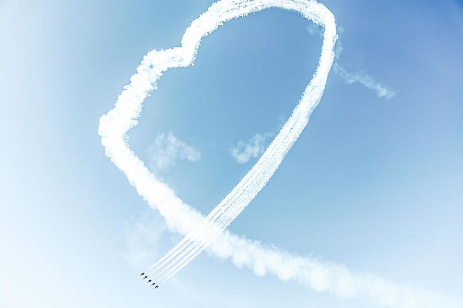 jetplanes on mid air, cloud - sky, vapor trail, flying, air vehicle HD wallpaper
