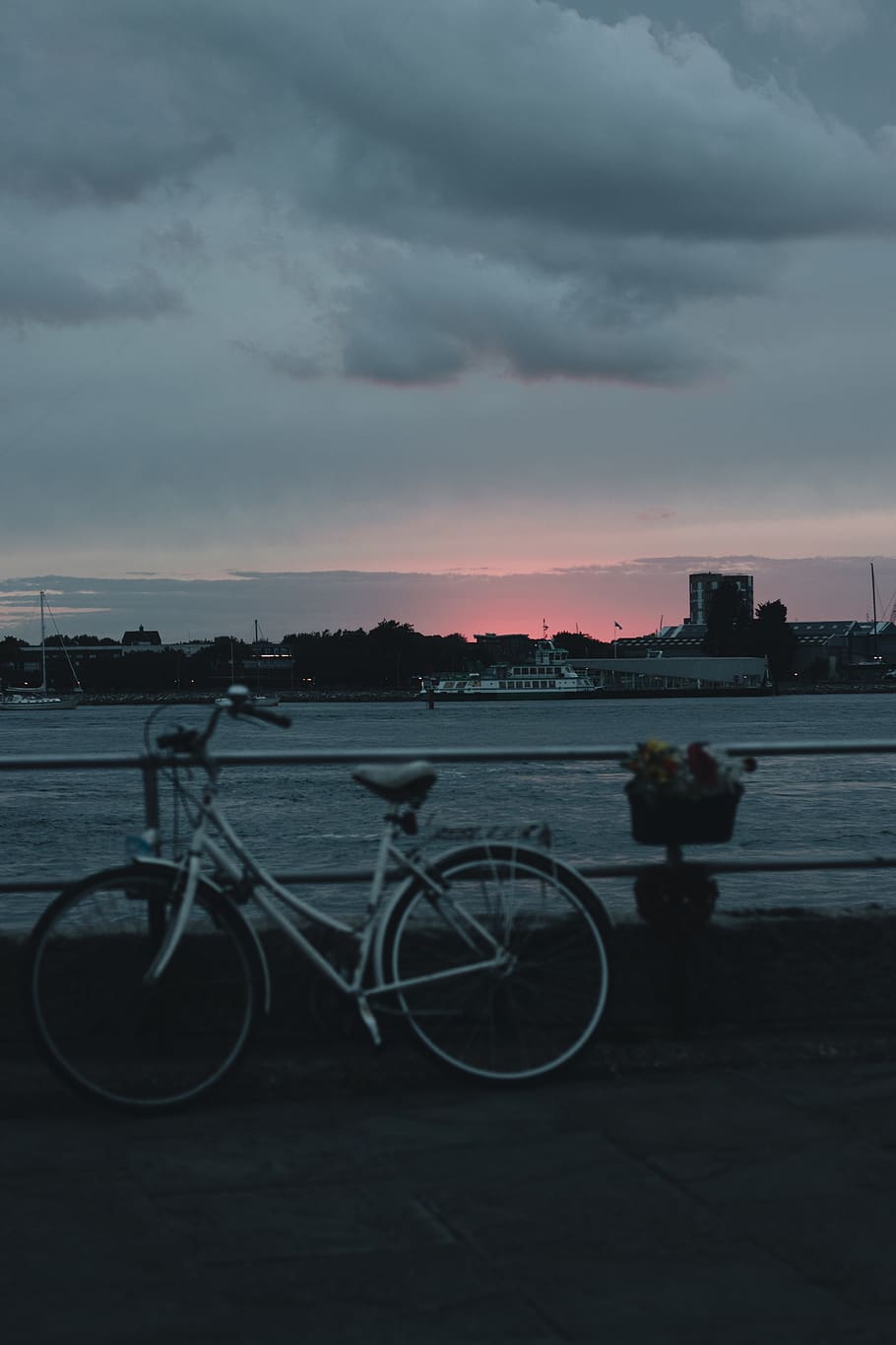bike beside railing, bicycle, vehicle, transportation, wheel HD wallpaper