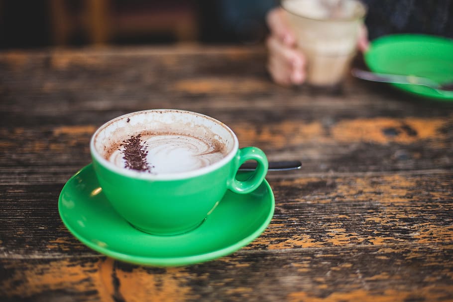 still, items, things, cup, saucers, coffee, latte, art, table HD wallpaper