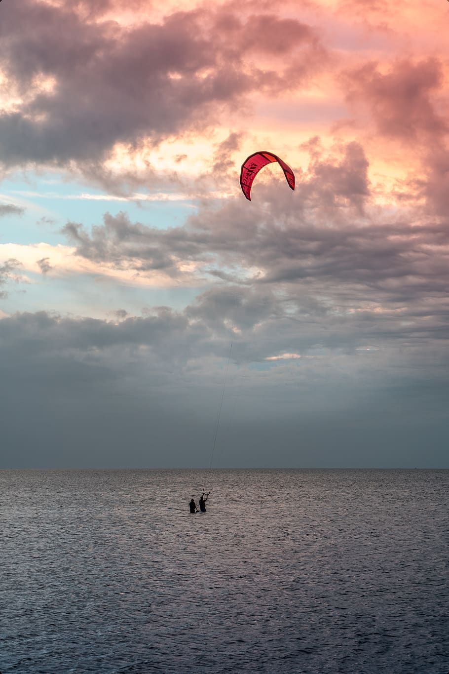 sky, cloud - sky, sea, horizon over water, adventure, sport HD wallpaper