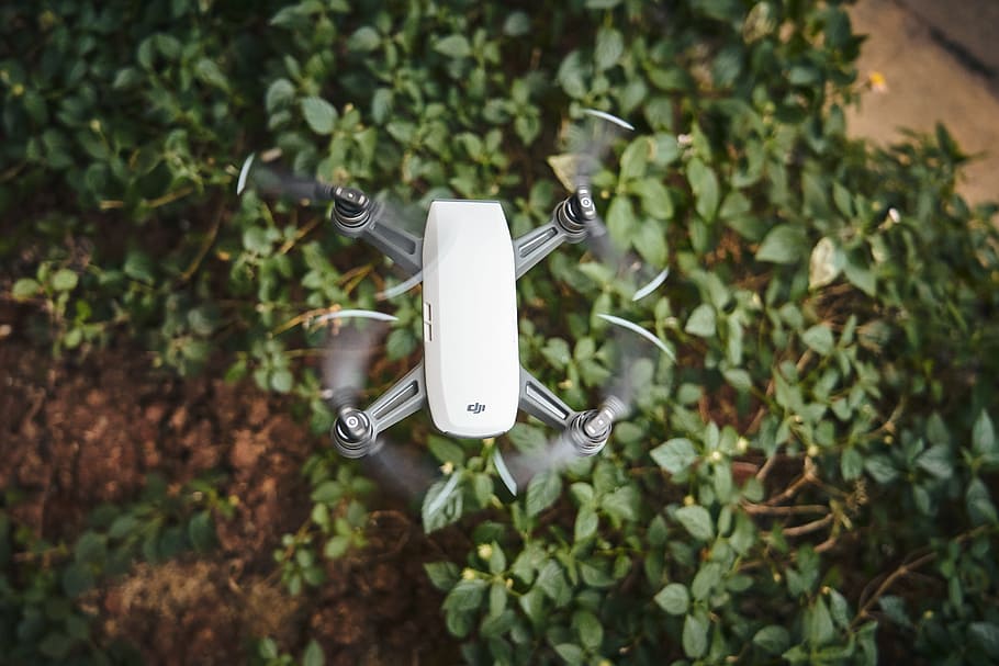 White and Gray Quadcopter Video Drone, daytime, drone cam, environment HD wallpaper