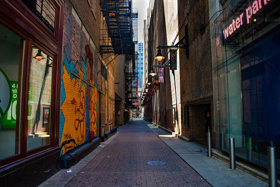 HD wallpaper: pathway between buildings, architecture, building ...