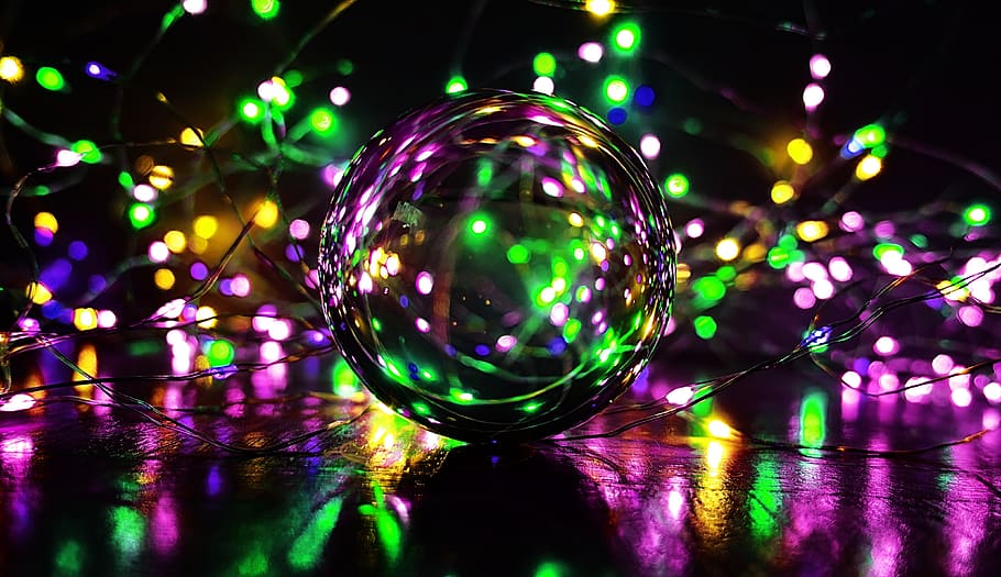 Hd Wallpaper Crystal Ball Photography Lights Colorful Magic Mirroring Wallpaper Flare