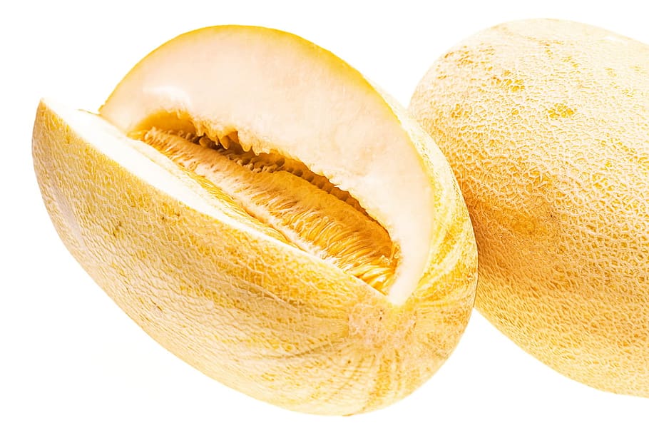 melon, whole, isolated, ripe, cantaloupe, tropical, yellow HD wallpaper
