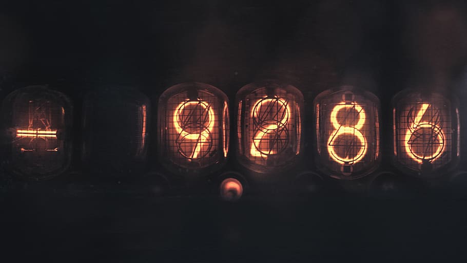 9286 wall signage, illuminated, glowing, dark, indoors, communication, HD wallpaper