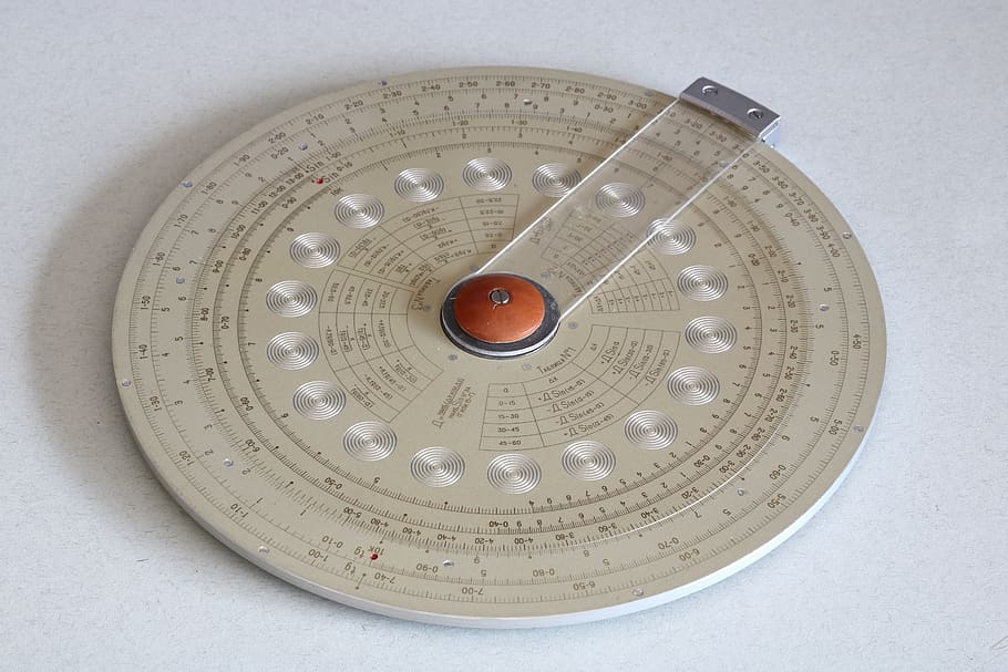 slide rule, circular, military, soviet, aluminum, artillery HD wallpaper