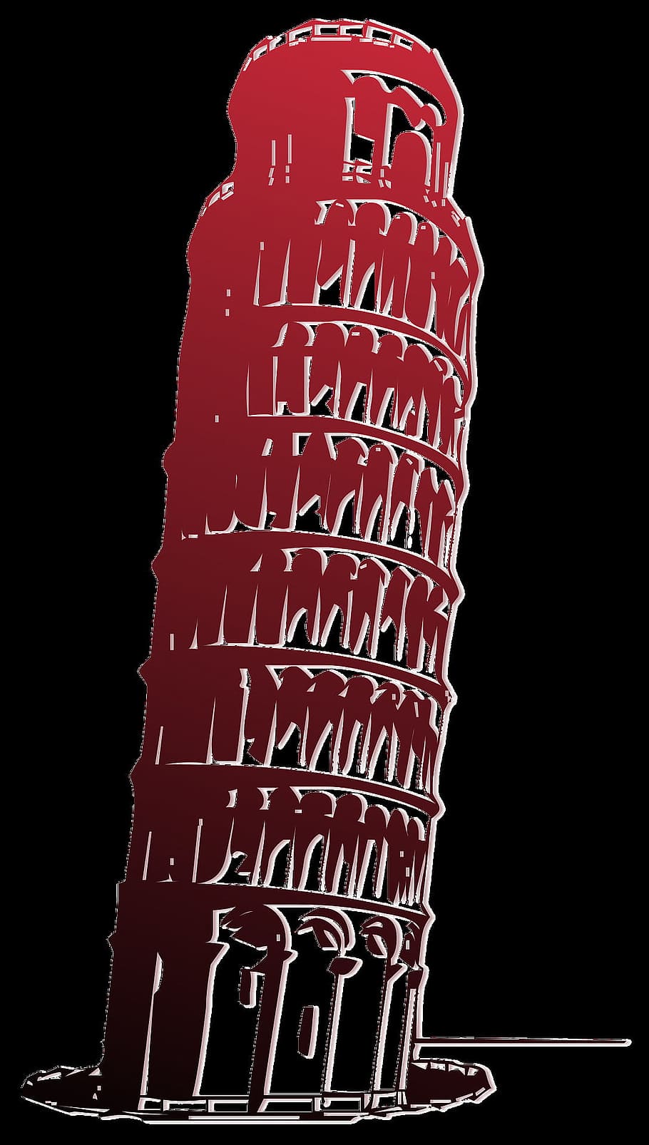 pisa, tower, italy, construction, architecture, graphic, black background HD wallpaper