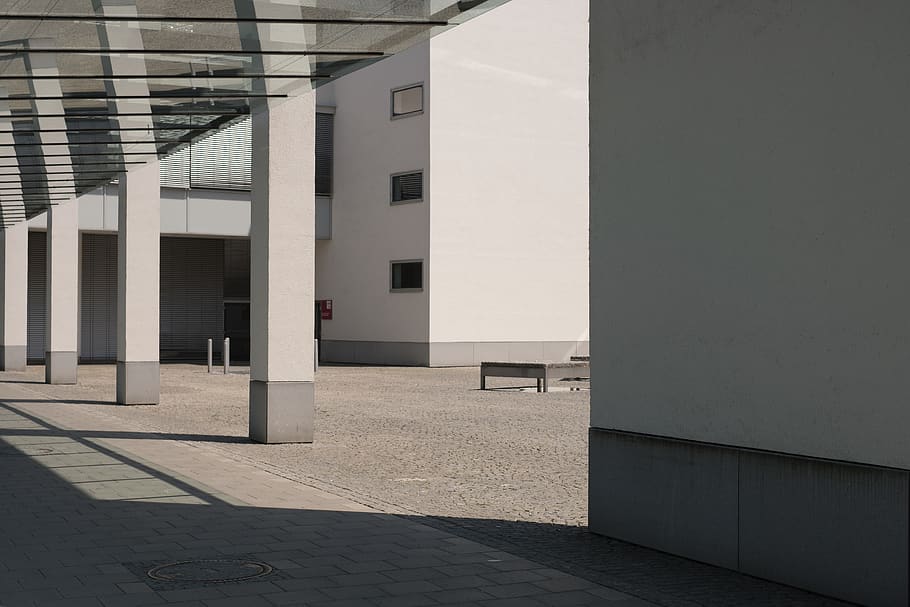 architecture, munich, city, geometry, sun, urban, building HD wallpaper