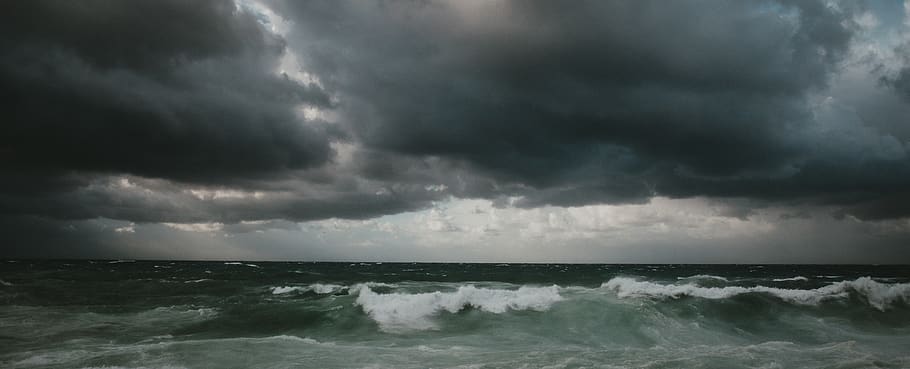 storm, water, storm cloud, thunderstorm, cloud - sky, sea, environment HD wallpaper