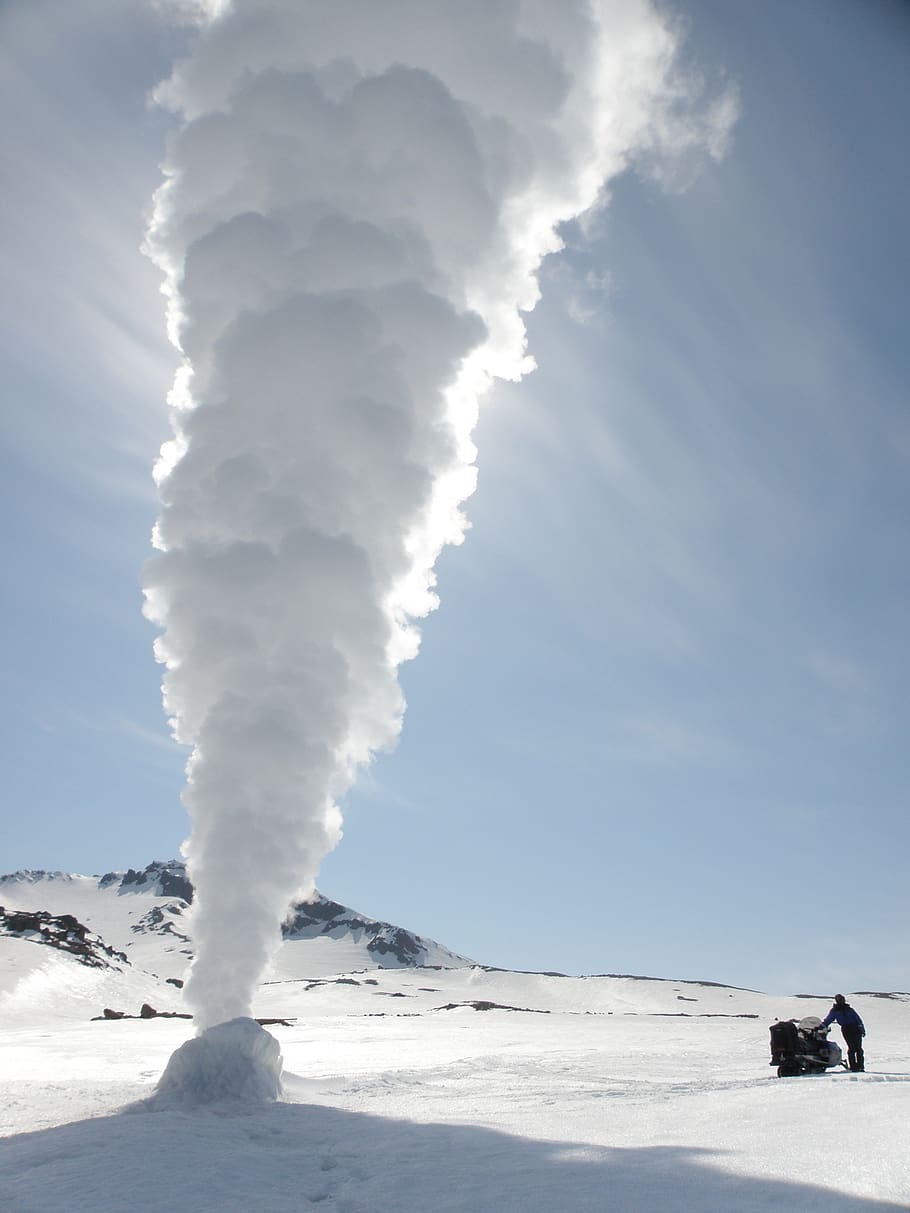 pairs, jet, post, fumarole, well, thermal spring, hot land HD wallpaper