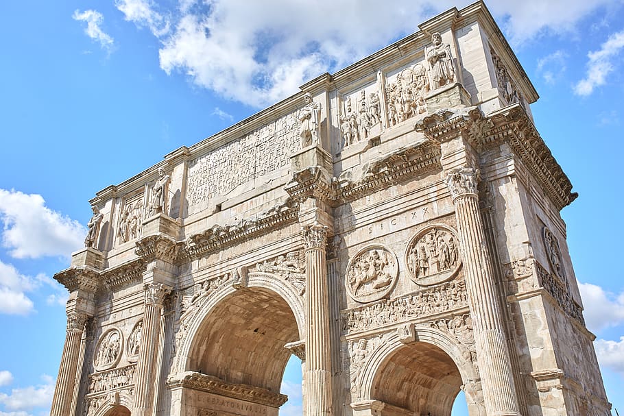 Arc de Triomphe, building, arch, architecture, arched, italy HD wallpaper