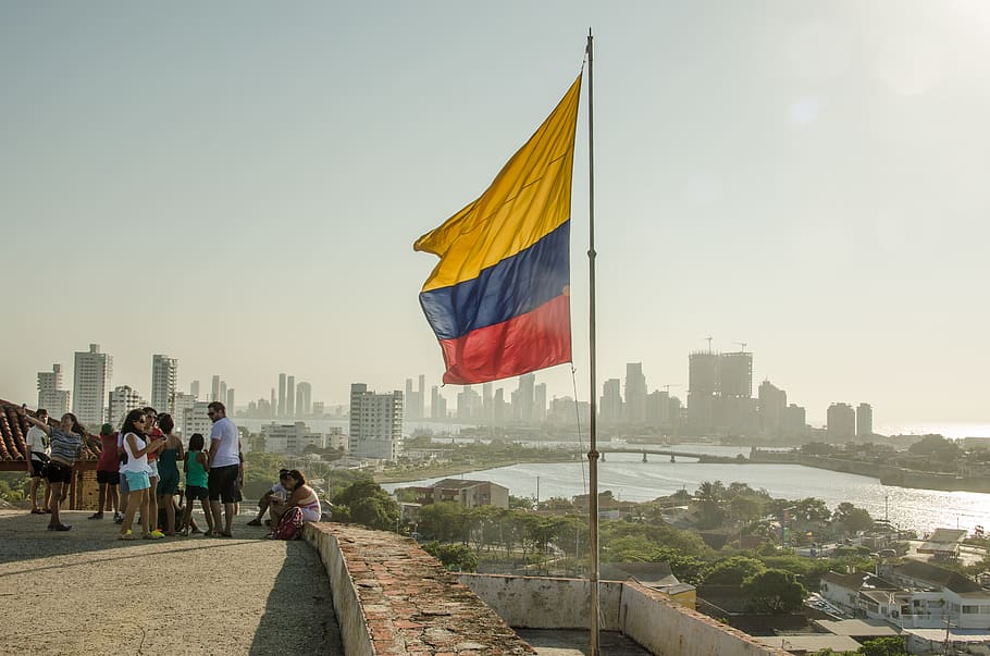 colombia, cartagena, flag, building exterior, built structure