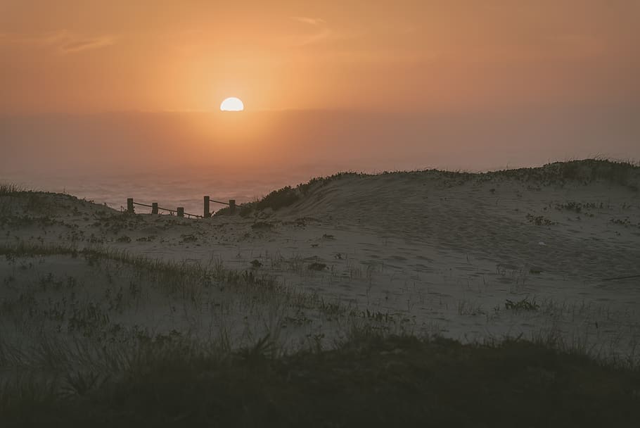 sunset photography, beach, landscape, ofir beach, portugal, fão HD wallpaper