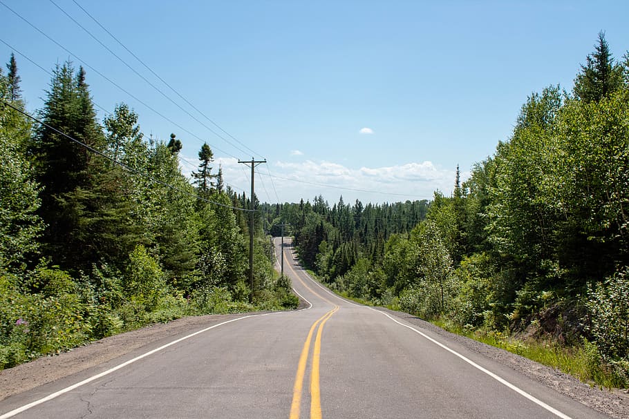 gray empty roadway, highway, canada, quebec, tarmac, asphalt HD wallpaper