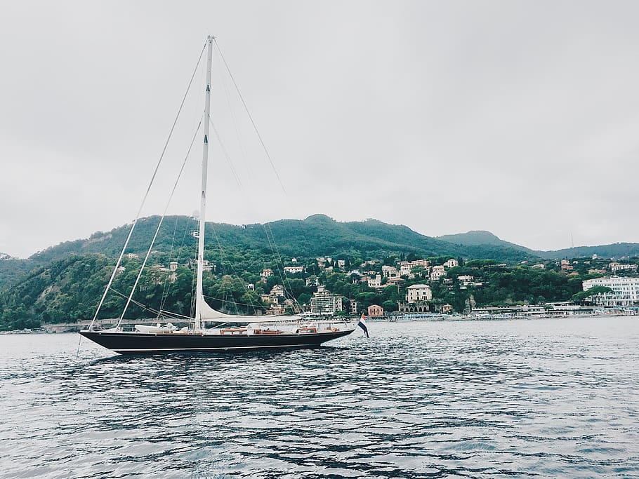 boat on water, transportation, vehicle, vessel, watercraft, sailboat HD wallpaper