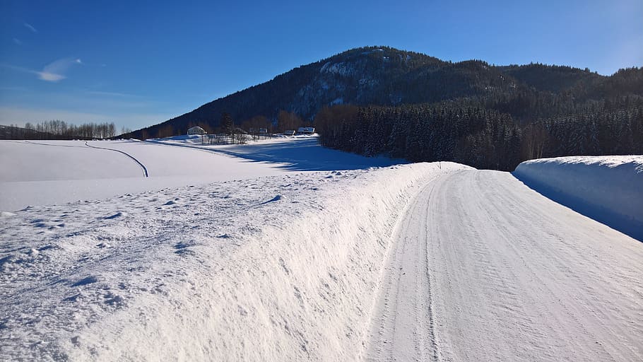 Landscape of Field Covered With Snow, cold, daylight, mountain HD wallpaper