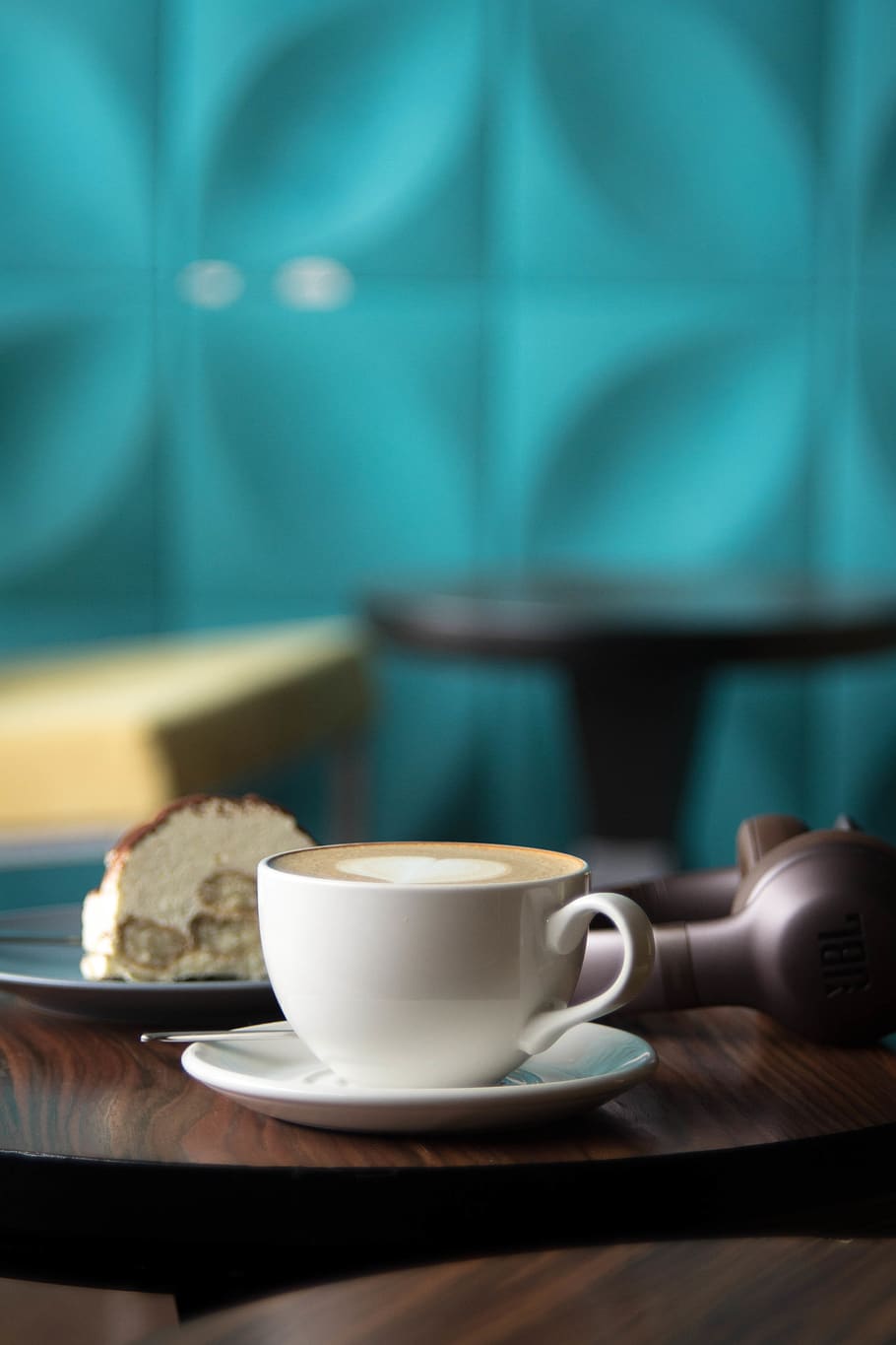 white ceramic mug filled with coffee on table, pottery, saucer HD wallpaper