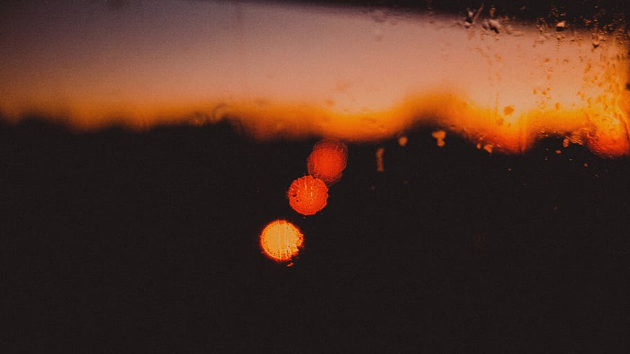 france, paris, rain, window, defocus, spring, light, orange HD wallpaper