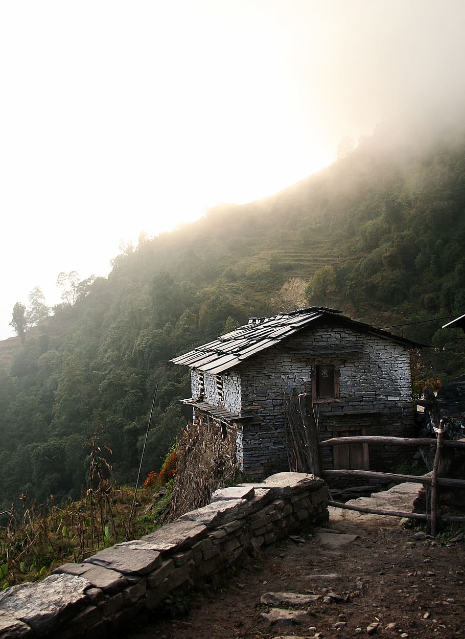 nepal, ghandruk, sunset, adventure, small village, landscape, HD wallpaper