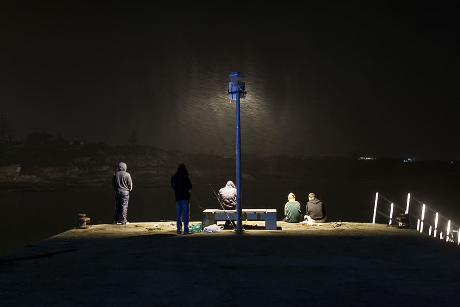 illuminated, real people, night, group of people, lighting equipment HD wallpaper