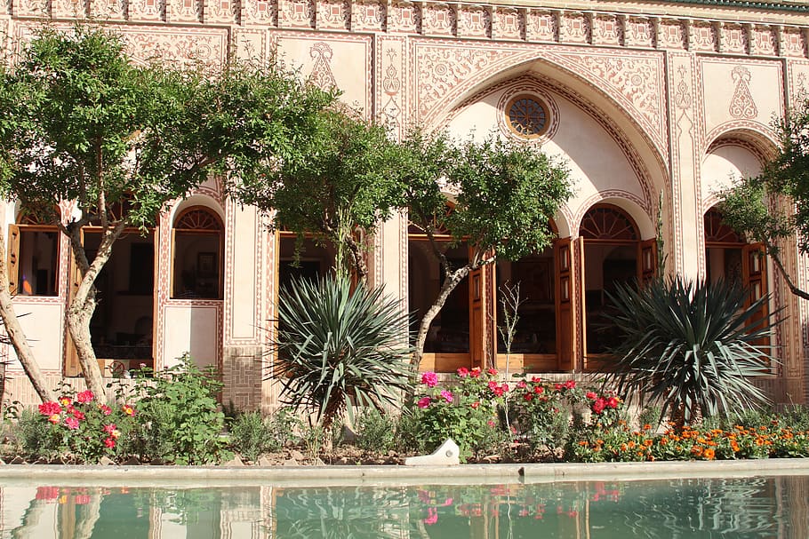 kashan, iran, old home, ameriha, plant, architecture, built structure HD wallpaper