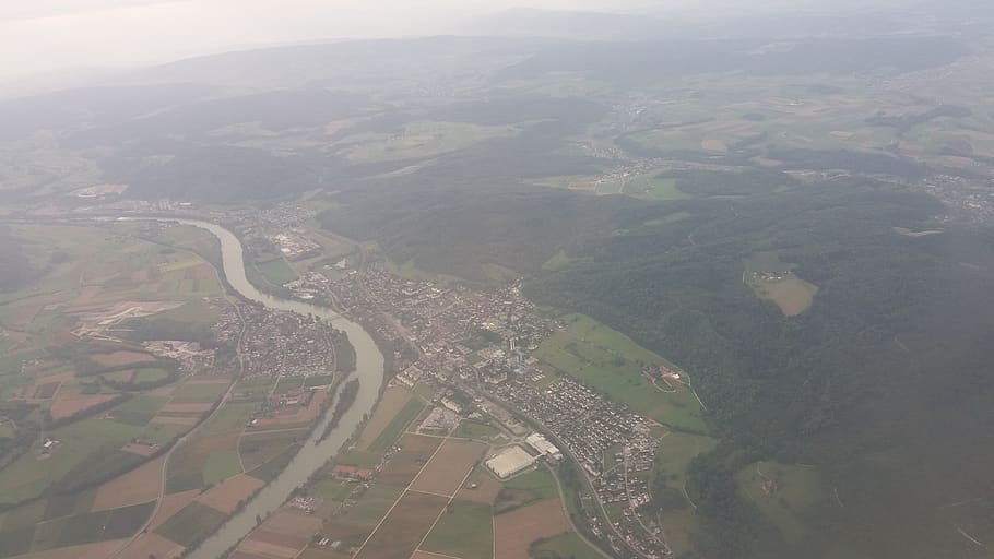 switzerland, aerial view, environment, landscape, city, beauty in nature HD wallpaper