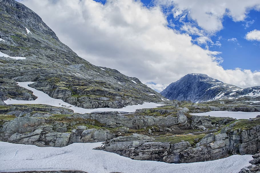 snow, mountain, clouds, norway, cloud - sky, beauty in nature HD wallpaper