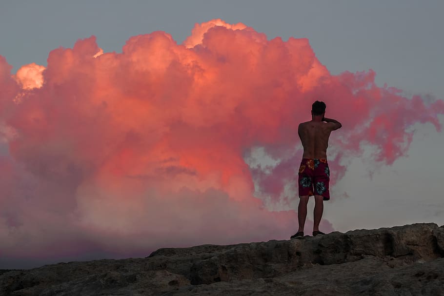 malta, dwejra bay, san lawrenz, nature, sky, magemnta, pink, HD wallpaper