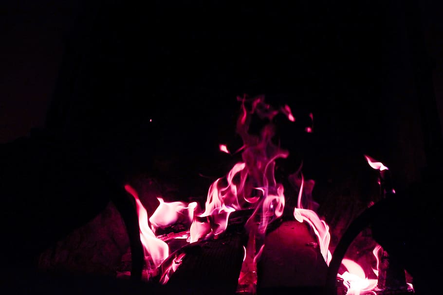 Hd Wallpaper Fire Flames Hot Heat Camping Purple Purple Flames