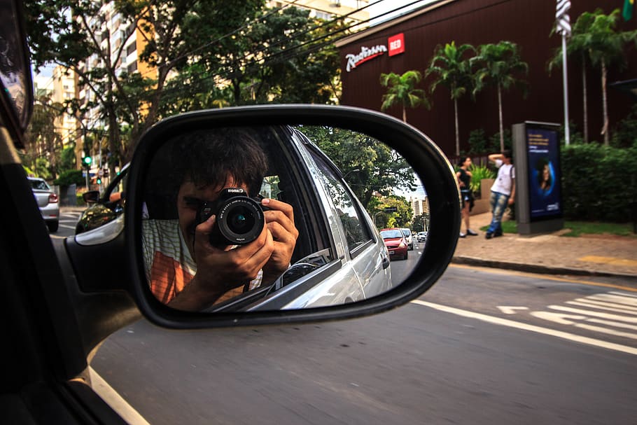 Man Taking Photo Inside the Car, asphalt, automobile, camera, HD wallpaper