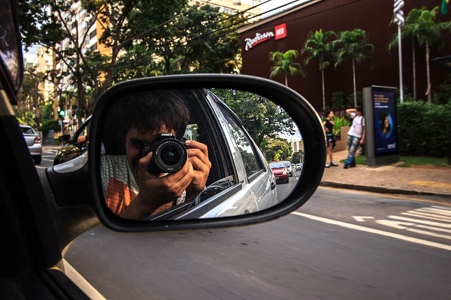 Man Taking Photo Inside the Car, asphalt, automobile, camera HD wallpaper