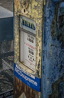 machine, gas pump, old, retro, peeling, arco, wall, spoke, word HD wallpaper