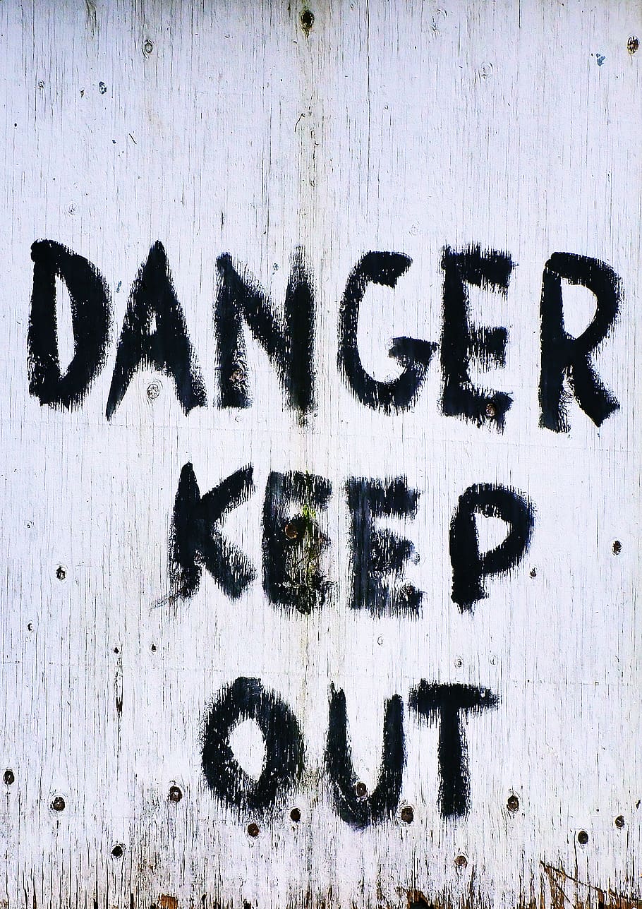 danger keep out text, western script, communication, no people HD wallpaper