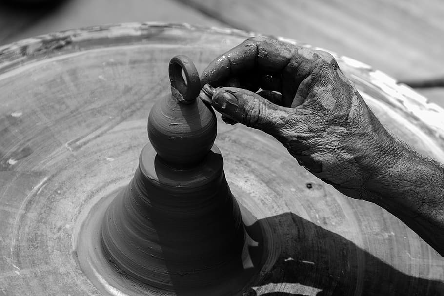 human hand, art and craft, clay, one person, pottery, skill, HD wallpaper