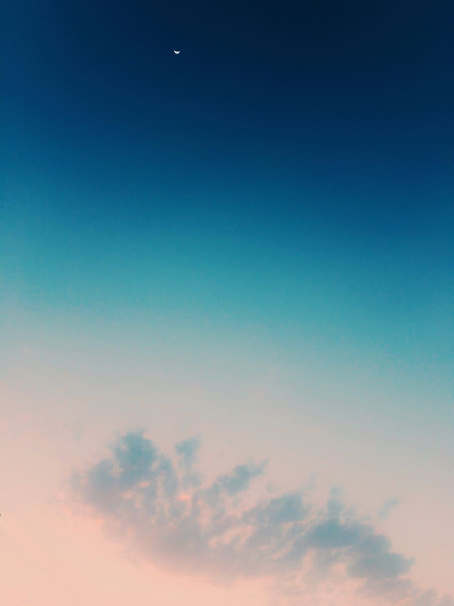 sky, space, moon, evening, wallpaper, phonewallpaper, silhouette HD wallpaper